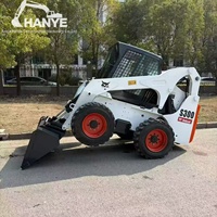 Chargeuse sur pneus Bobcat S300 d'occasion, moteur Kubota V3800 d'origine, levage vertical, 3,7 tonnes, pour la construction et l'aménagement paysager