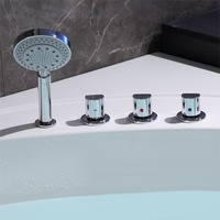 Bañera de Hidromasaje Minimalista de Acrílico en Forma de Abanico de 1.5 Metros, Adecuada para Baños de Apartamentos, con Luces de Colores