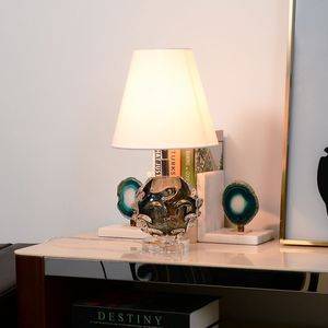 Promotieprijs Woninginrichting Decoratieve Verlichting Handgemaakte Donkergroene Gecouloured Glazuurglas Led Tafellamp - Product Image 3