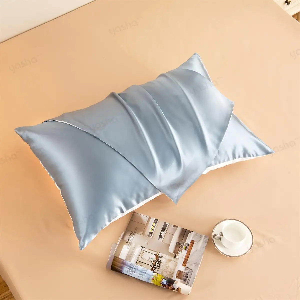 Pillowcase with one Side 100% Pure Mulberry Silk 22mm 6A Highest Grade silk pillow case