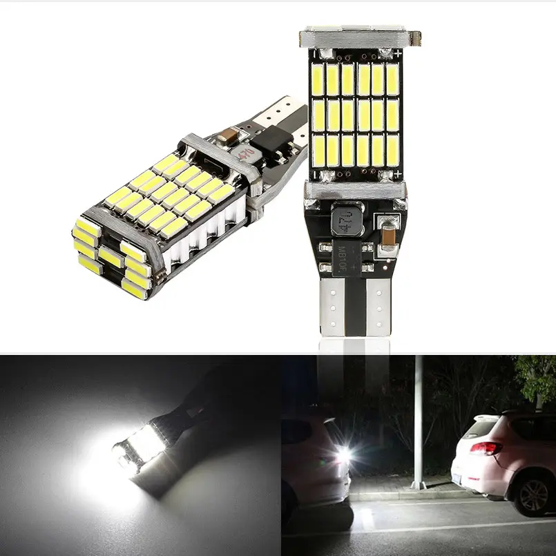 مصباح سيارة بمصباح فرامل كانبوس T15 4014 45smd غير قطبي مصباح غير قطبي ضوء عالي لإشارة الانحراف