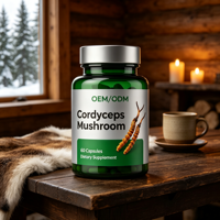 Complément Quotidien Végétalien : Capsules Naturelles de Champignons, Extrait de Corps Fongique (Reishi, Crinière de Lion, Cordyceps) pour le Soutien Immunitaire et l'Énergie