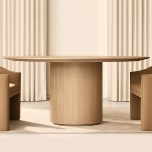 مجموعة مستديرة من الخشب الصلب المخصص ، الأكثر مبيعاً ، مثالية لمناطق الطعام المعاصرة - Product Image 3