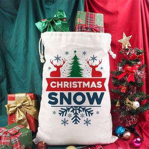Sac en toile de coton personnalisé avec logo pour emballage cadeau de Noël, idéal pour les cadeaux de fête et le rangement de bonbons - Product Image 2