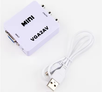 Mindpure - Convertidor Mini VGA a AV RCA de 1080P con Adaptador de Audio de 3,5 mm para PC HDTV (Plástico NTSC/PAL Windows 7)
