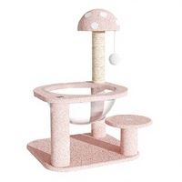 Arbre à chat d'intérieur en sisal rose écologique, hauteur 65 cm, emballé en carton