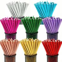 Estick 25 Pièces en Gros 6*197 Pailles en Papier Droites Écologiques Jetables Couleur Unie Dorées Modernes