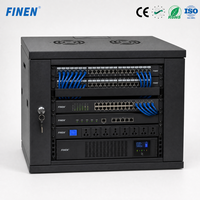 Kabinet Jaringan Dinding Seri W4X 4U 6U 9U 12U Rak Server Terpasang di Dinding Desain Hemat Ruang untuk Kantor