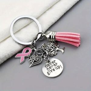 Llavero al por mayor de concienciación sobre el cáncer de mama, lazo rosa, llavero de la Vida, regalo inspirador - Product Image 3