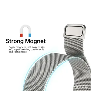 Bracelet de montre magnétique en acier inoxydable Milanese Loop pour Watch Fit 5 <span class=keywords><strong>Pro</strong></span> / Fit <span class=keywords><strong>4</strong></span> <span class=keywords><strong>Pro</strong></span> / 3, accessoires de bracelet - Product Image 2