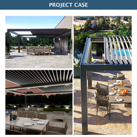 Gazebo en aluminium bioclimatique personnalisable, persienne de toit motorisée rétractable, écran extérieur étanche, poudre pour balcon