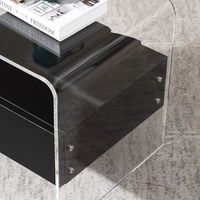 JINS Table de chevet moderne transparente en acrylique facile à assembler pour chambre à coucher balcon salle de bain meubles de maison pour salon
