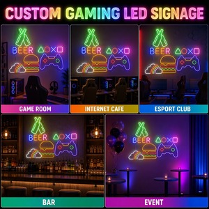 ป้ายไฟนีออน LED สำหรับเกมแพด 12V แบบกำหนดเอง พร้อมแผ่นอะคริลิคด้านหลัง สำหรับตกแต่งห้องเกม - Product Image 3