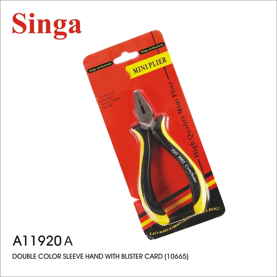 Singa A11920 डबल रंग आस्तीन ब्लिस्टर कार्ड के साथ संभाल सुई-नाक दौर नाक सरौता आभूषण मिनी Plier