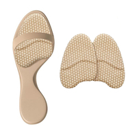 Coussinets métatarsiens en gel, autres coussinets pour l'arche plantaire, inserts de talon, coussinets de confort pour talons hauts, lavables, antidérapants, design invisible, beige