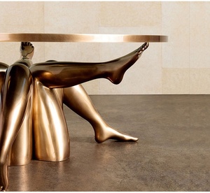 Mesa de Centro de Diseño Único Billionplus Factory, Estilo Nórdico con Acabado Dorado para Sala de Estar, Comedor y Hogar - Product Image 3