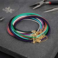 Cordon de fabrication de bijoux personnalisés en acier inoxydable, fermoirs en laiton, cordon tressé en nylon multicolore, cordon en soie, extrémités dorées pour collier