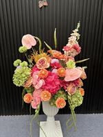 Boule de fleurs en soie de haute qualité Couleurs chaudes Centre de table de mariage Offre Spéciale décorations de mariage