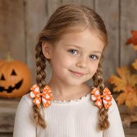 Lazos para el Cabello de Halloween con Diseños Variados, Pinzas para el Cabello con Cinta Estampada de Fantasmas, Calabazas y Arañas para Niñas Pequeñas, Accesorios para Disfraces de Fiesta