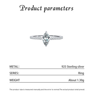 S925 Silver Marquise Cut Cubic Zirconia Engagement <b>Ring</b> Stackable Band <b>Dainty</b> Marquise Cut CZ Silver <b>Ring</b> Niche Luxury Statement - Product Image 2