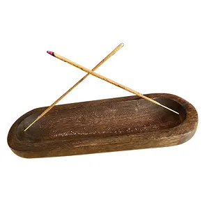 Porta incenso in legno marrone porta incenso bruciatore di cenere Catcher di incenso Stick titolare per lo Yoga