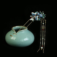 Épingle à cheveux en émail U Accessoires de cheveux de style chinois Bâtons de cheveux traditionnels pour femmes Pinces à cheveux vintage Épingles à cheveux de mariée