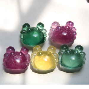 Hand-Carved Eco-Friendly Folk Art 2.8-3cm Natural Rainbow Fluorite Crystal Sea Animal <strong>Crab</strong> Carving <strong>Ornament</strong> for Home Decor - Product Image 1