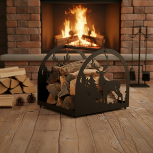 Chariot à bois moderne en métal, petit format, <span class=keywords><strong>prix</strong></span> usine, pour rangement de bois de chauffage intérieur, support de rangement empilable pour bûches - Product Image 2