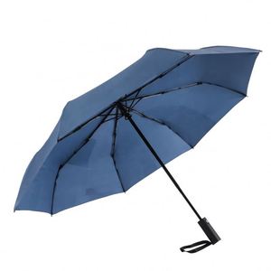 Parapluie pliant automatique de luxe à trois sections, sans taches de mémoire, facile à ranger, 8 baleines, couleur unie, cadeaux d'affaires pour hommes - Product Image 2