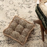 Coussin de siège vintage en jacquard Paisley, coussin de chaise rétro en chenille pour décoration de mariage et de fête, coussin de sol doux avec sangle de soutien
