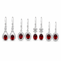 Boucles d'oreilles pendantes en argent 925 avec grenat naturel de Madagascar, couleur feu de haute qualité, design floral vintage, plaqué rhodium