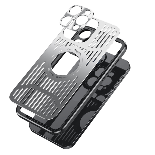 Manufacture Aluminum Metal Heat Dissipation Phone case for iphone 16 Pro Max Magnetic Phone case Cover for iphone 13 12 14 15