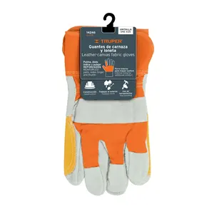 Guantes de cuero y lona BOX 6, con refuerzo, talla única, TRUPER - Product Image 3