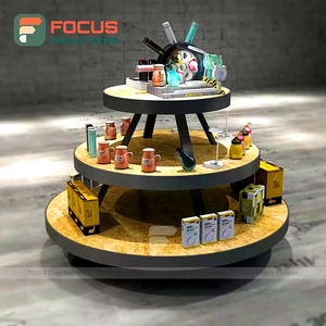 Étagère de présentation pour magasin de détail personnalisée, style industriel, cadre en métal, étagères en bois, présentoir - Product Image 3