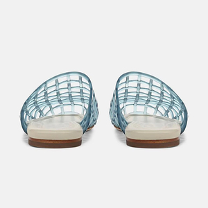 Haute qualité mode plage gelée sandales diapositives Mule chaussures creux gelées bleu PVC maille pantoufles pour les femmes - Product Image 2