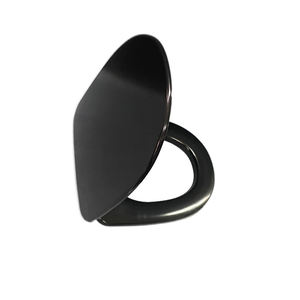 Couvre-siège de toilette en acier inoxydable noir de haute qualité, personnalisable, à fermeture douce, de style européen, en gros - Product Image 3
