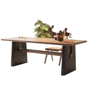 Juego de Mesa y Sillas de Comedor de Madera Sólida, Mesa Rectangular para Sala de Estar, Diseño de Madera Original - Product Image 5