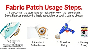 สติกเกอร์ผ้าปักลายแบบกำหนดเอง ของตกแต่งเสื้อผ้า ผ้าขนหนู แพทช์ปักลาย ชุดการ์ด ของประดับตกแต่ง สติกเกอร์ปักลาย - Product Image 5