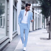 Costume d'homme d'affaires luxueux et décontracté pour mariage, smoking, coupe ajustée, revers en pointe, costumes roses pour homme, veste et pantalon