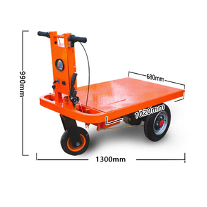 Industrial Four-Wheel Iron Flexible Mini Transport Cart Electric Flat Cart <strong>Small</strong> Hand Push Flatbed <strong>Trolley</strong> - Product Image 1