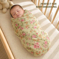 Tissu en double gaze 100% coton, tissu en mousseline biologique, imprimé sur mesure pour couverture d'emmaillotage pour bébé, pyjamas, serviette de toilette