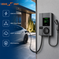 Chargeurs domestiques pour véhicules électriques 22 kW triphasés RFID MID LCD OCPP IP55, station de recharge domestique pour véhicules électriques, chargeur de voiture électrique domestique
