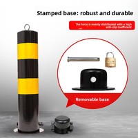 Poteaux de signalisation routière anti-collision détachables en acier galvanisé réfléchissant, barrières fixes épaissies pour usage municipal