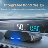 WiiYii C7 Affichage HUD pour voiture, écran LED 3,5 pouces, compteur de vitesse, horloge, connexion Type-C, accessoire universel pour voiture