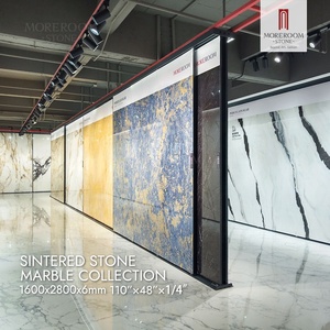 Dalles <span class=keywords><strong>de</strong></span> grande taille en pierre frittée gris travertin marbre porcelaine, 1200x1200mm à 1600x3200mm, pour sol et mur - Product Image 2