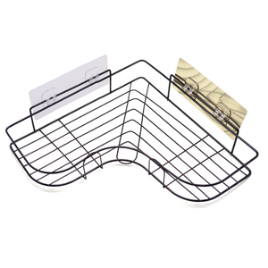 Estante <span class=keywords><strong>de</strong></span> baño <span class=keywords><strong>de</strong></span> acero inoxidable blanco y negro <span class=keywords><strong>de</strong></span> <span class=keywords><strong>dos</strong></span> colores sin perforar - Product Image 3