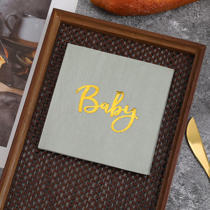 Baby Print Paper Napkins 250mm Square Embossed For Birthday Parties - Product Image 4
