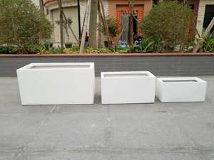 Outdoor Customized Color <strong>Rectangular</strong> Fiberglass Planter Box Large Europe Customized Garden Decoration Eco-Friendly <strong>Flower</strong> <strong>Pots</strong> - Product Image 2