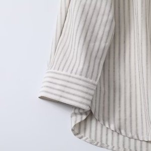 SHENZHU Women 2025 Summer New Chic Fashion <strong>Smart</strong> commuter Wind Loose Stripes <strong>Blouses</strong> Vintage Long Sleeve Female Shirts Chic Tops - Product Image 5
