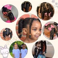 Queue de cheval pour enfants avec perles, 6 pouces, tresses torsadées à deux brins, queues de cheval tressées pour enfants avec perles, coiffures tressées protectrices